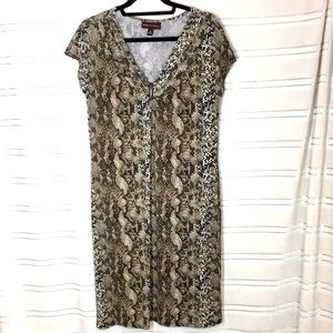 𝅺DANA BUCHMAN animal print dress Womens M to L Snakeskin design